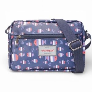 Blue Fish Pattern Crossbody Bag NWT
